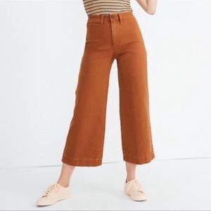Madewell Rust High Rise Emmett Wide Leg Crop Pants Size 25